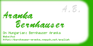aranka bernhauser business card